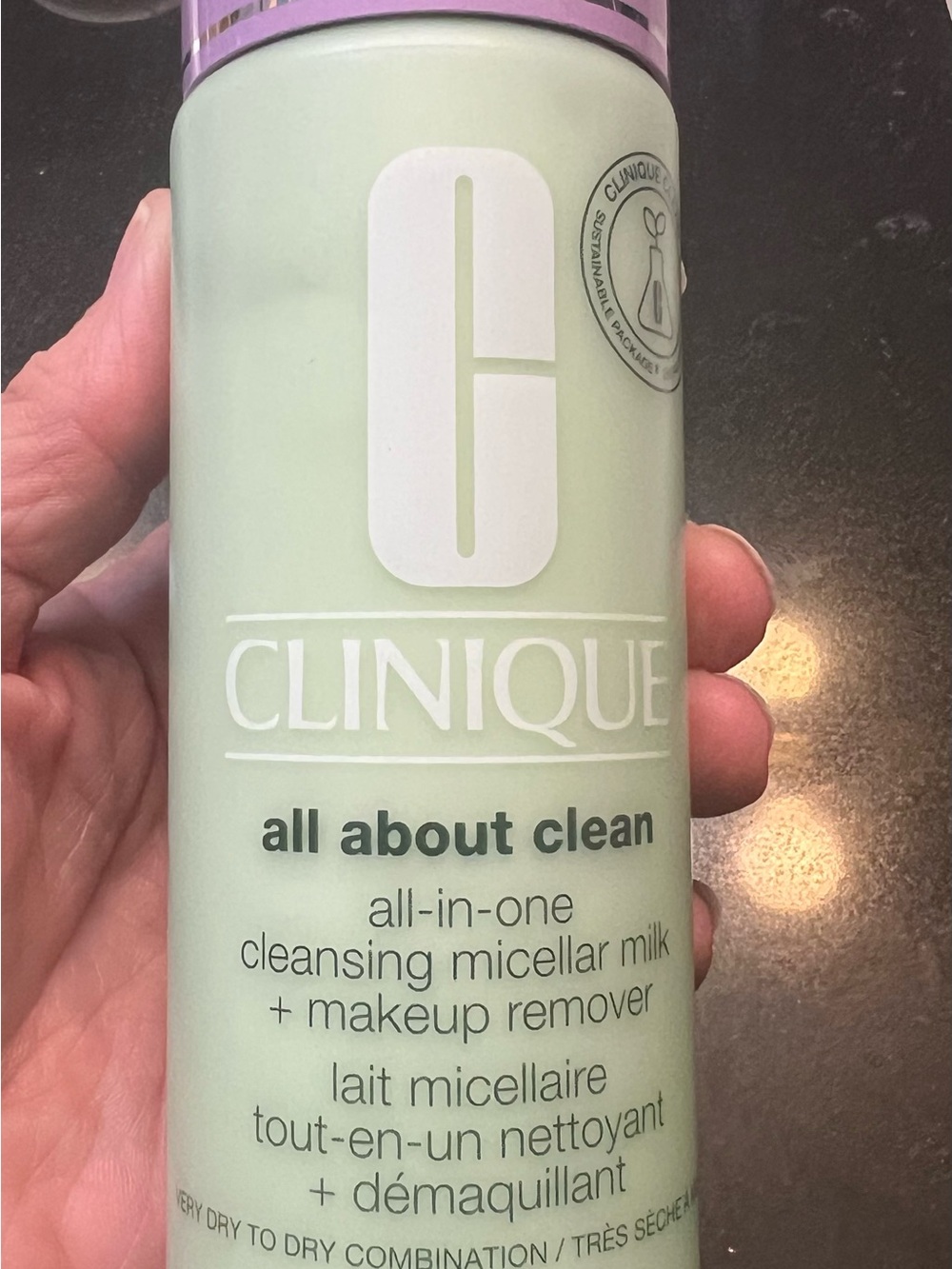 Clinique All About Clean Cleansing Micellar Milk - Light Green w/ Purple Cap NEW